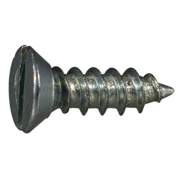 Midwest Fastener Sheet Metal Screw, #6 x 1/2 in, Zinc Plated Steel Flat Head Slotted Drive, 60 PK 61562 - main